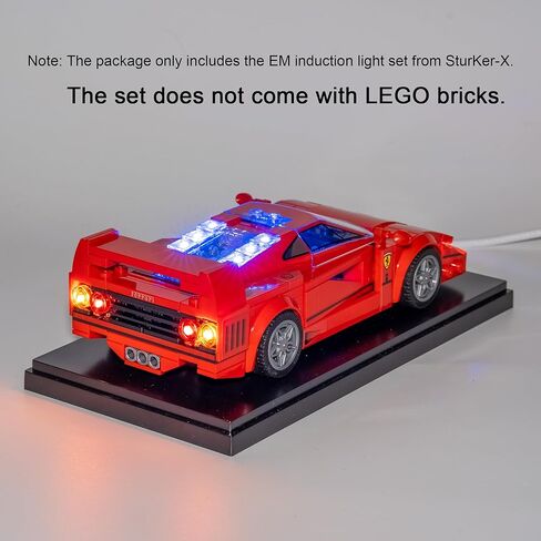 مجموعة إضاءة LED لاسلكية متوافقة مع مجموعة بناء سيارة Lego Speed ​​Champions Ferrari F40 Supercar، تزيين الأضواء لمجموعة بناء نموذج سيارة Lego 76934 - اللعبة غير متضمنة (S-76934) in Kuwait