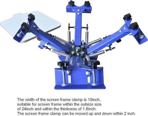 TECHTONGDA 4 Color 1 Station Silk Screen Printing Machine - Screen Printer - Adult Unisex - Blue - Non-Foldable in Kuwait