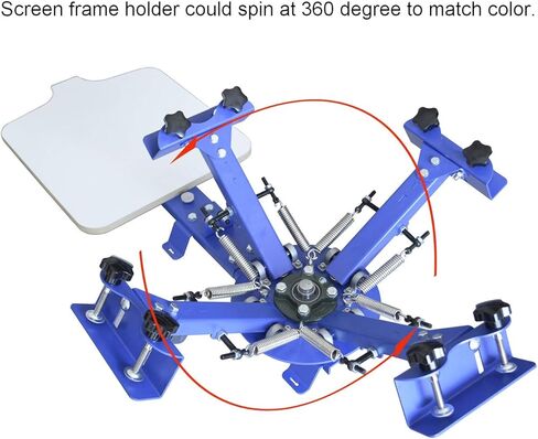 TECHTONGDA 4 Color 1 Station Silk Screen Printing Machine - Screen Printer - Adult Unisex - Blue - Non-Foldable in Kuwait
