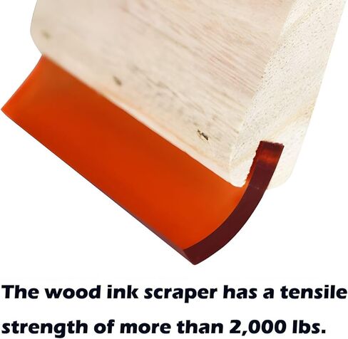 Wooden Ink Scraper for Silk Screen 75 Durometer Wood Handle Screen Printing Scraper with Rubber Blade Silk Screen Ink Squeegee, 18" L x 4" W in Saudi Arabia