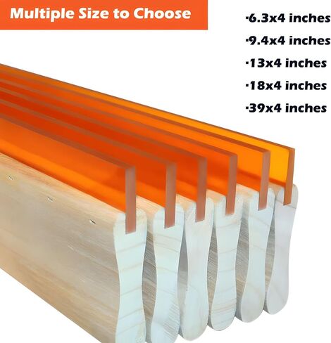 Wooden Ink Scraper for Silk Screen 75 Durometer Wood Handle Screen Printing Scraper with Rubber Blade Silk Screen Ink Squeegee, 18" L x 4" W in Saudi Arabia
