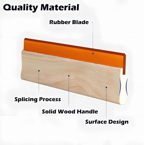 Wooden Ink Scraper for Silk Screen 75 Durometer Wood Handle Screen Printing Scraper with Rubber Blade Silk Screen Ink Squeegee, 18" L x 4" W in Saudi Arabia