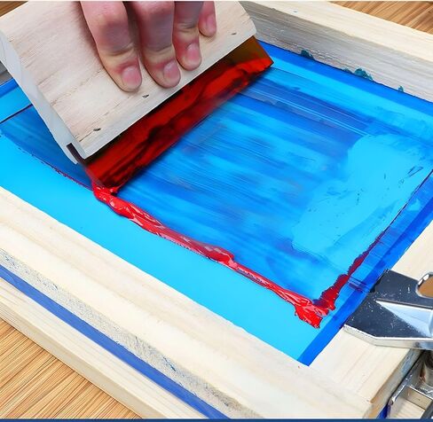 Wooden Ink Scraper for Silk Screen 75 Durometer Wood Handle Screen Printing Scraper with Rubber Blade Silk Screen Ink Squeegee, 18" L x 4" W in Saudi Arabia