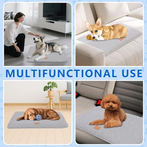 Dog Mat, Anti-Slip Dog Kennel Pad, Washable Dogs Crate Pad for Sleeping, Removable Breathable Large Dogs Crate Pads, Pets Orthopedic Crate Bed for Indoor Outdoor Use (Grey, XX-Large) in Saudi Arabia