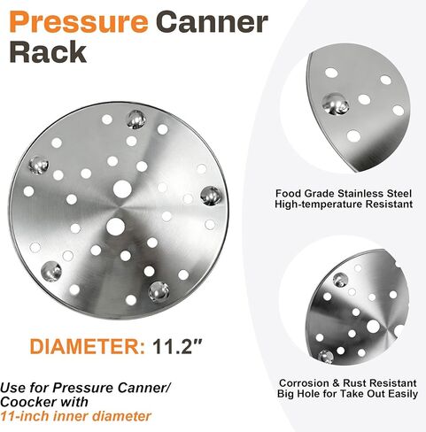 85707 11-Inch Pressure Canner Rack, Stainless Steel Pressure Cooker Rack Canning Rack Fit for Presto 16 to 22 Quart Cookers and Canners Universal Cooking/Canning Rack Dia. 11in in Saudi Arabia