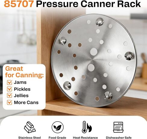 85707 11-Inch Pressure Canner Rack, Stainless Steel Pressure Cooker Rack Canning Rack Fit for Presto 16 to 22 Quart Cookers and Canners Universal Cooking/Canning Rack Dia. 11in in Saudi Arabia