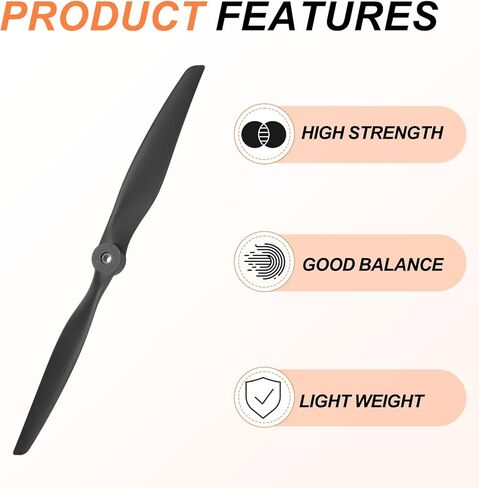 MECCANIXITY 2 قطعة 13x7 بوصة المروحة RC مراوح 2-ريشة شفرات الدعائم لطائرات بدون طيار خفيفة الوزن موتور الملحقات الخاصة الدعامة، أسود in Kuwait
