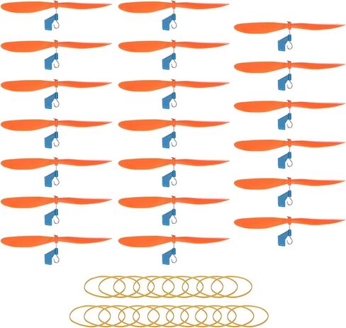 MECCANIXITY Plastic Propeller, Propeller Props Blade with Rubber Band Hooks Helicopter Kit 5" Fold Resistant for STEM Activities Powered Airplanes DIY Science(Orange, Pack of 20) in Saudi Arabia