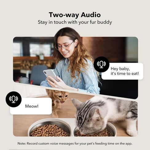 Bundle of PETLIBRO Automatic Cat Feeder with Camera for 2 Cats (Dual Tray, White) and 6 Packs Pet Food Desiccant Bag in Kuwait