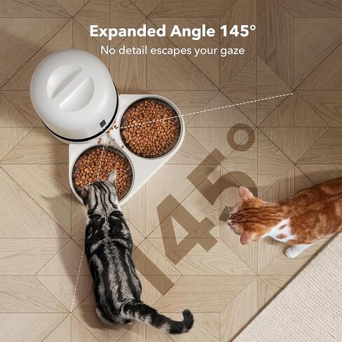 Bundle of PETLIBRO Automatic Cat Feeder with Camera for 2 Cats (Dual Tray, White) and 6 Packs Pet Food Desiccant Bag in Kuwait