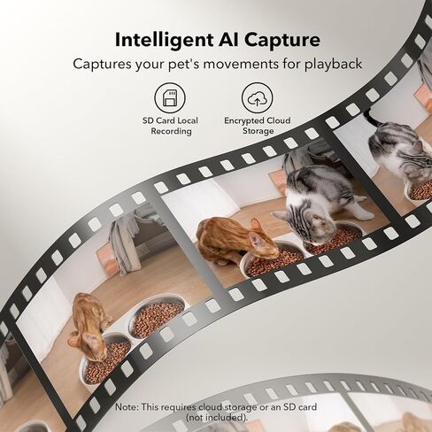 Bundle of PETLIBRO Automatic Cat Feeder with Camera for 2 Cats (Dual Tray, White) and 6 Packs Pet Food Desiccant Bag in Kuwait