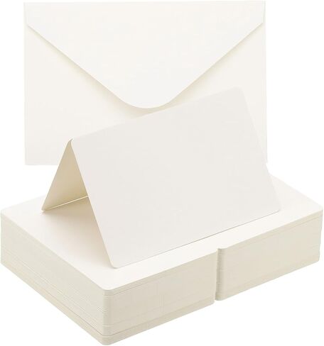 PATIKIL Blank Cards and Envelopes 4x6, 100 Set Half Fold Blank Note Cards and Envelopes Folded Cardstock Greeting Card for Invitations Wedding DIY Birthday, Brown in Saudi Arabia