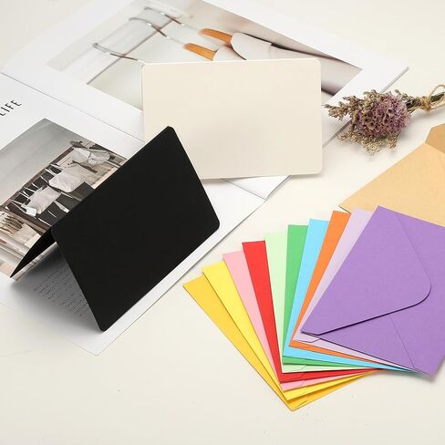 PATIKIL Blank Cards and Envelopes 4x6, 100 Set Half Fold Blank Note Cards and Envelopes Folded Cardstock Greeting Card for Invitations Wedding DIY Birthday, Brown in Saudi Arabia