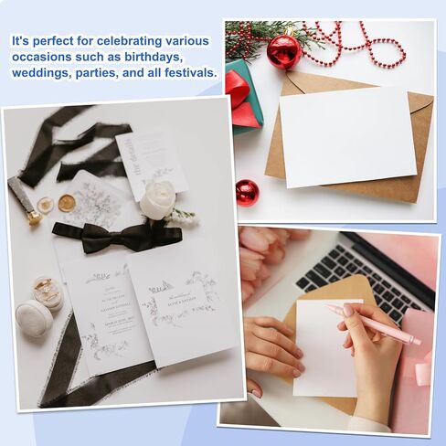 PATIKIL Blank Cards and Envelopes 4x6, 100 Set Half Fold Blank Note Cards and Envelopes Folded Cardstock Greeting Card for Invitations Wedding DIY Birthday, Brown in Saudi Arabia