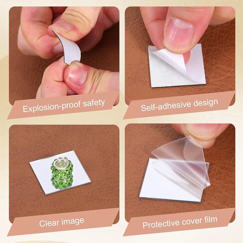 120 Pcs Small Mirrors for Crafts, 4 Shapes Mirror Mosaic Tile, Adhesive Mini Mirror Bulk for DIY Crafts Home Wall Art Disco Balls Craft (1 Inch) in Saudi Arabia