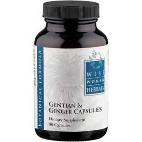 Wise Woman Herbals – Gentian & Ginger Capsules - All-Natural Digestive Function Support Supplement for Normal Healthy Digestion, Natural Aid for Occasional Upset Stomach, Acid Indigestion and Gas