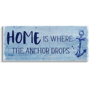 Stupell Industries Home Is Where Anchor Drops Nautical Beach Phrase Canvas Wall Art, Design By Susan Jill