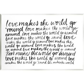 Stupell Industries Casual Cursive Love Phrase Repeating Calligraphy Words Wood Wall Art, Design by Grace Popp