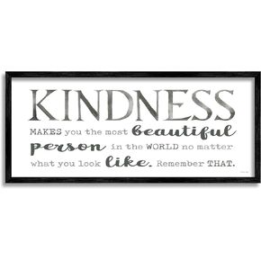 Stupell Industries Kindness Is Beautiful Inspirational Self Love Typography Phrase Framed Wall Art, Design by Cindy Jacobs