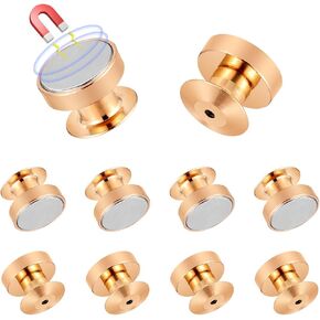 10 قطع من الدبابيس المغناطيسية، دبوس معدني خلفي مغناطيسي من المينا محولات دبابيس القفل لحفظ الدبابيس ومشبك الهدايا (رمادي داكن) in Kuwait