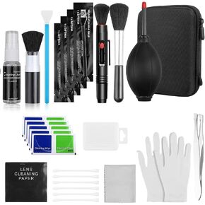 مجموعة بخاخ تنظيف احترافية لكاميرات DSLR وحزمة الإلكترونيات الحساسة، لعدسات الكاميرا والعدسات البصرية وكاميرات SLR الرقمية، خفيفة الوزن ومحمولة مع حقيبة حمل، أسود in Kuwait
