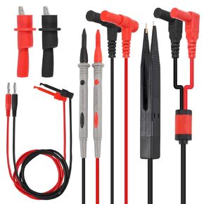 DIANN Multimeter Test Leads Set Professional Leads Kit 1000V 20A Test Probes Silicone Alligator Clips Test SMD IC Test Hook Clips Test Tweezer