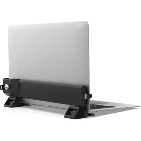 Folding Laptop Mount – CTA Locking and Folding Security Laptop Desk Mount That Secures Laptops with Cable & Key Lock Mechanism - Black (LT-LFSDM)