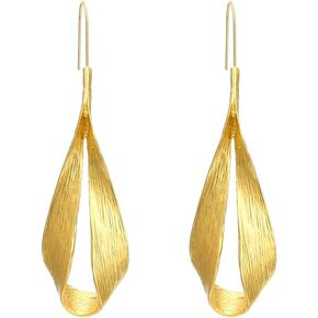 Unique Gold Dangle Drop Long Hook Earrings for Women Girls Minimalist Simple Lightweight Chic Fashion Piercing Trendy Unique Birthday Jewelry