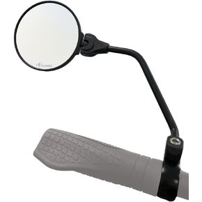 Hafny NEW Handlebar E-Bike Mirror, Large Surface Bike Mirror, HD Automotive Grade Glass Bicycle Mirror, Safe Blast-Resistance Cycling Mirror (HF-M958-FR011) (Silver Glass Left)