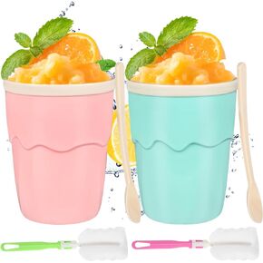 صانع أكواب سلوشي سريع المجمدة صانع أكواب سلاشي من السيليكون، كوب ضغط تبريد مع مغرفة، كوب ضغط صانع سلاشي سحري من روزن، تصميم مدمج مع قلب الفريزر يخلق مخفوق الحليب in Kuwait