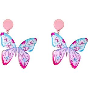 Butterfly Drop Dangle Earrings for Women Teen Girls,Color Match Fashion Cute Insect Animal Acrylic Drop Earrings Elegant Holiday Jewelry Gifts