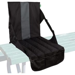 وسادة مقعد استاد كبيرة محمولة من فرس النهر، مقعد مبطن خفيف الوزن للحفلات الخارجية والأحداث الرياضية، مقاعد استاد مطوية مع جيب شبكي، وسادة مبيض مع مسند ظهر، أسود in Kuwait