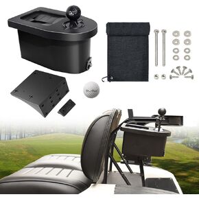 Shu-Ran Golf Cart Ball Washer and Club Cleaner Kit with Golf Towel for EZGO, Club Car, Yamaha, Advanced EV, Star EV, Universal & Detachable