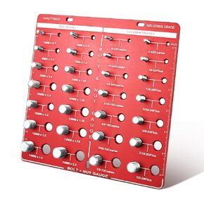28 Thread Checker, Nut and Bolt Thread Checker, Bolt Size and Thread Gauge Identifier, Thread Pitch Gauge Standard Inch and Centimeter Ruler,Size 8.5IN * 8.5IN (28 Thread Checker)