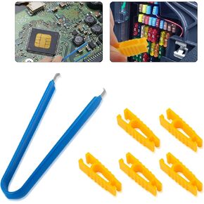 6PCS Fuse Puller Tool for Car,Car Fuse Puller Relay Puller,Universal Fuse Removal Tool for Replacing Car Fuses, Multifunctional Automotive Tools Fuse Puller Pliers Fit for Car Truck