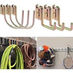 6 Pack E-Track J-Hooks Heavy Duty J Hook Fitting with Spring Fitting Attachments, Enclosed Trailer Cargo Management Use as Hanger, Shelf Bracket,Pickup,Cargo Van,Semi-Trucks Trailer (2in&4.5in Black)
