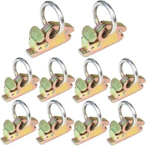 LULU CARGO CONTROL Heavy Duty E Track O Ring Tie Down Anchors, E Track Accessories for Pickup Trucks/Trailer/Van, 10 Pack Gold