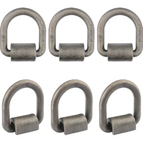 6 Pack 1/2 Inch Weld On D Ring, D-Ring Anchor for Trailersfor Securing Atvs, Utvs, Riding Mowers, and Other Heavy Cargo, by GENHAKON