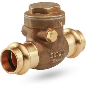 Midline Valve 622S223-5 Swing Check Valve, Backflow Prevention, 1 in. Press Connections, Cast Brass (5 Pack), 1