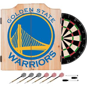 Trademark Gameroom NBA7010-GSW2 NBA Dart Cabinet Set with Darts & Board - Fade - Golden State Warriors