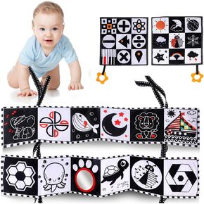 HAHA Baby High Contrast Baby Toys for Newborn, Infant Black and White Baby Toys 0-6 6-12 Months, Tummy Time Toys, Soft Crinkle Baby Books Toys for Newborn Brain Development