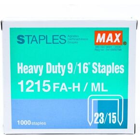 Max Usa 1215FAH Max Hd-12f Flat Clinch 1000pk 9/16 Staples