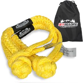 Offroading Gear 4x4 Heavy-Duty Two 1/2" Synthetic Soft Shackles for Recovery and Towing w/Free Storage Bag | Great for ATV |UTV | Trucks| Etc.| 38,000lbs+ | Yellow