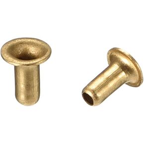 uxcell Hollow Rivet,2mm x 4mm Through Hole Copper Hollow Rivets Grommets Double-Sided Circuit Board PCB 200Pcs