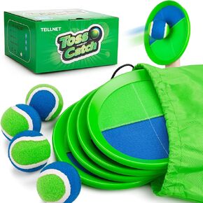 Toss and Catch Ball Set for Toddlers, Kids and Adults - Classic Kids Toys Outdoor Indoor - Sturdy & Water-Resistant, Great Game for Beach, Pool and Yard - Easter Basket Stuffers Gift for Boys Girls