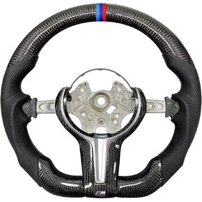 Compatible with Steering Wheel for BMW Black Carbon Fiber Steering Wheel Alcantara Leather F30 F20 F21 F25 F18 F15