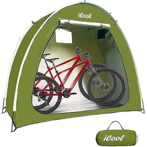 Outdoor Bike Covers Storage Shed Tent, 210D Oxford Thick Waterproof Fabric Aluminum Alloy Bracket Bicycle Storage shed Neat Cover - Storage of 2 Bicycles or tricycles-Black