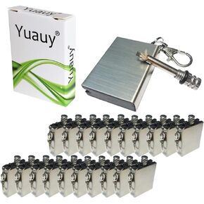 Yuauy 20 Pcs Emergency Hiking Survival Camping Fire Starter Flint Metal Match Lighter Matchbox Fire Starter for Camping Outdoor
