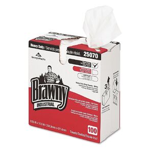 Brawny Georgia Pacific 25070 Medium Weight HEF Shop Towels, 9 1/10 x 16 1/2, 100/Box