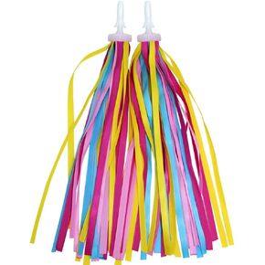 Bestartstore 1Pair(2pcs) Children Kid's Bike Scooter Bicycle Handlebar Grips Colorful Polyester Streamers Tassel Ribbons